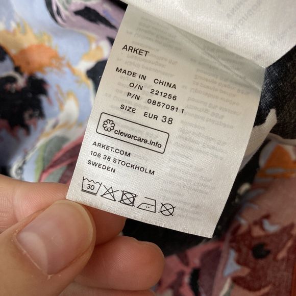 Arket Midi Dress Womens UK 8-10 EU 38 Black Floral Printed Sleeveless Summer - Picture 12 of 13